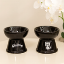 Kit 2 Comedouros de Cerâmica Luxo