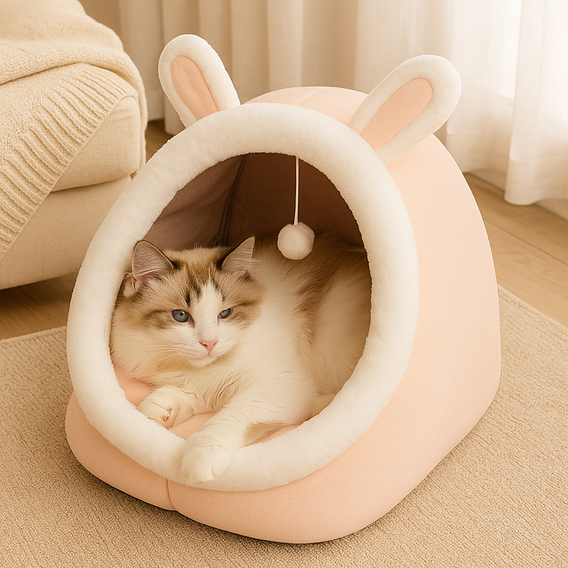 Casinha Luxo Rosa para Gatos