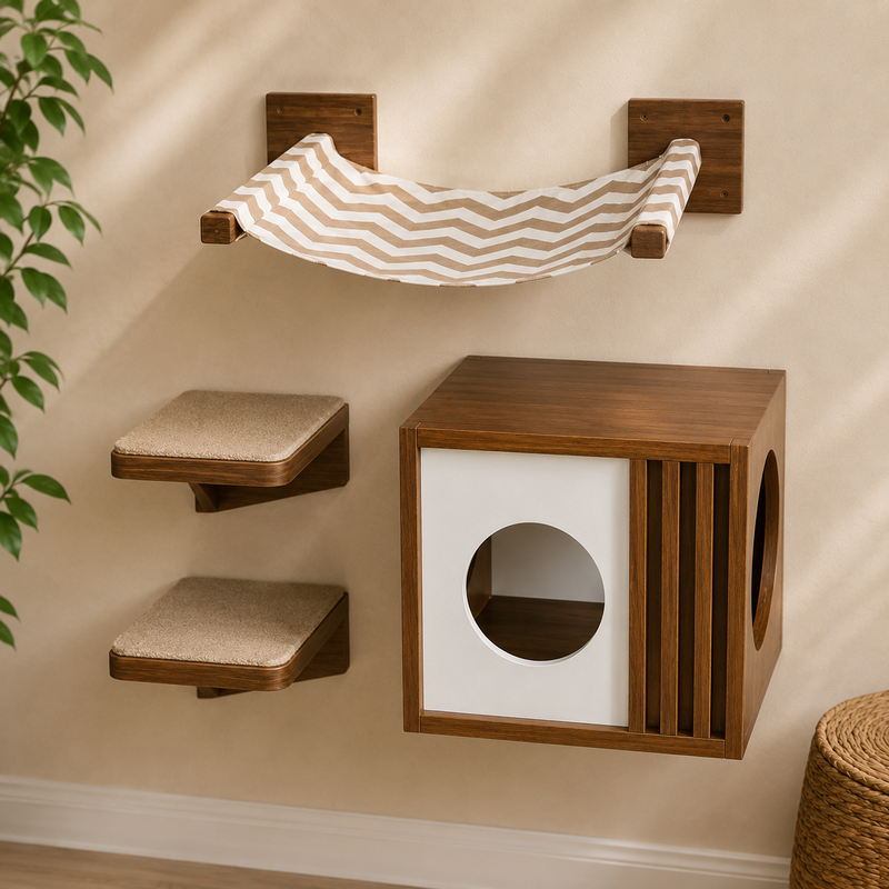 Kit Playground Suspenso para Gatos 4 Peças Premium